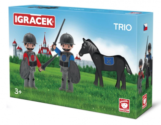 Igráček Trio Dva rytíři a černý kůň
