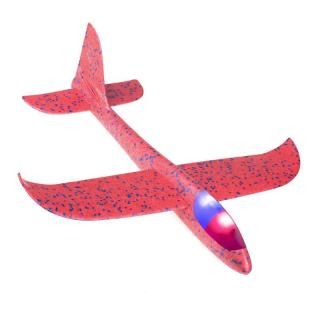 Letadlo házecí polystyrenové 48 cm - SVÍTÍCÍ Barva: Červená