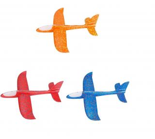 Letadlo házecí polystyrenové 48 cm - SVÍTÍCÍ Barva: Oranžová