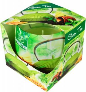Svíčky ve skle s potiskem Vůně: Zelený čaj