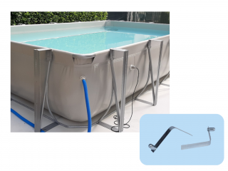 Sada pojistných pružin pro trubky o průměru 60 mm a 28 mm konstrukce bazénu
