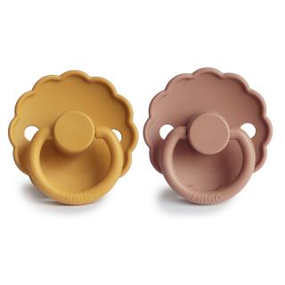 Dudlík Frigg Daisy 2-pack vel.1 Honey Gold/Rose Gold