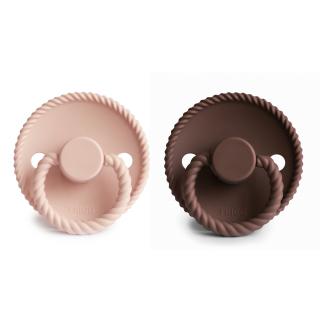 Frigg Dudlík Frigg Rope 2-pack silikon vel.2 Blush/Cocoa