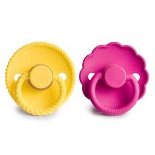 Frigg Dudlík Frigg Rope Daisy 2-pack kaučuk vel.2 Sunflower/Fuchsia