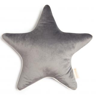 Nobodinoz Polštář Aristote Star Velvet Slate Grey