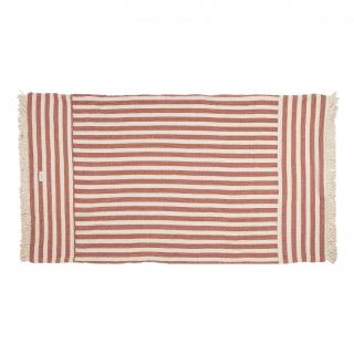 Nobodinoz Portofino plážový ručník Rusty Red Stripes