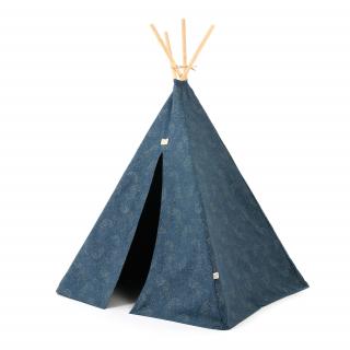 Nobodinoz Teepee pro děti Phoenix Gold Bubble Night Blue