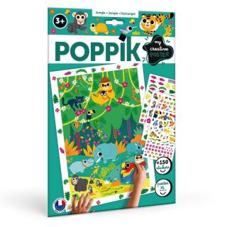 POPPIK kreativní samolepkový plakát Džungle 3+