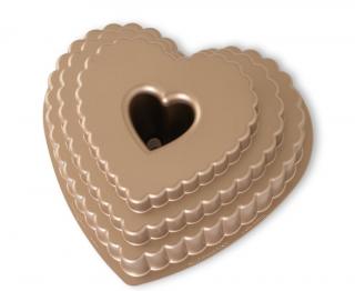 Nordic Ware forma bábovka srdce karamelová 2,8 l