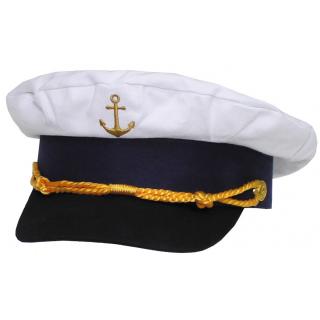 Čepice kapitánská , námořnická . obvod hlavy v cm: 55