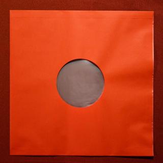 Papírový obal na vinyl LP (12 ) červený s HDPE folií,rovné hrany 10 KS