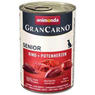 Animonda Gran Carno Senior hovězí + krůtí srdce 400 g