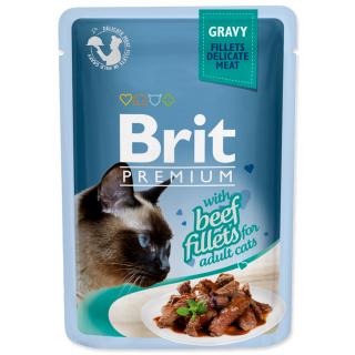 BRIT Premium Cat Kapsička Delicate Fillets in Gravy with Beef 85g
