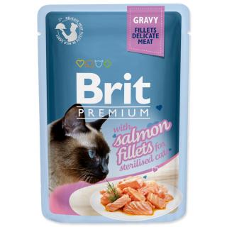 BRIT Premium Cat Kapsička Delicate Fillets in Gravy with Salmon for Sterilised 85g