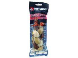 Snack ONTARIO Dog Rawhide Braided Stick Mix 17,5 cm 1ks