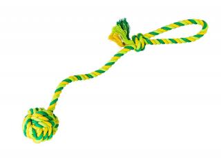 Vrhací lano s míčem bavlněný 41 cm 85 g limetková, zelená