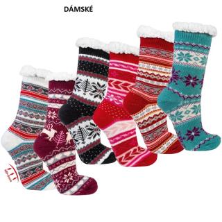 SOCKS 4 FUN 2211 teplé domácí vánoční ponožky s ABS (1 pár)