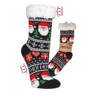 SOCKS 4 FUN 2213 teplé domácí vánoční ponožky s ABS (1 pár)