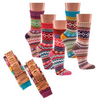 SOCKS 4 FUN 2217 dámské vzorované bavlněné ponožky (1 pár) skandinávský vzor