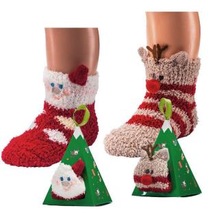 SOCKS 4 FUN 5234 kojenecké vánoční žinylkové ponožky ABS v dárkové krabičce