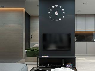 Moderní nástěnné hodiny DIGI MIRROR NH046 (nalepovací hodiny na stěnu)