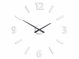 Moderní nástěnné hodiny KLAUS WHITE HMCNH061-white (nalepovací hodiny na stěnu)