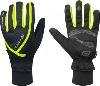 rukavice zimní FORCE ULTRA TECH, fluo Velikost: M