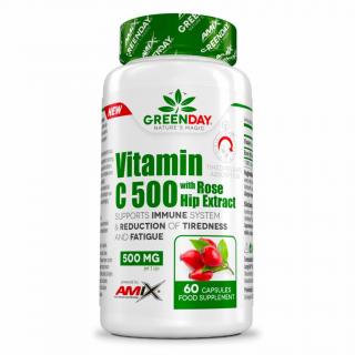 AMIX GreenDay Vitamin C 500 mg s extraktem z šípků, 60 kapslí