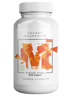 BrainMax Energy Magnesium 1000 mg 200 kapslí (Magnesium Malate - Hořcík malát, 164 mg)