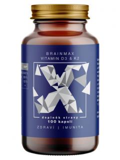 BrainMax Vitamín D3 & K2 - D3 5000 IU, K2 150 mcg 100 kapslí