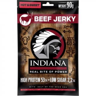 Indiana Jerky Hovězí sušené maso Hot & Sweet, 90 g