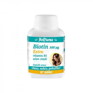 MedPharma Biotin Extra, Vitamin B5, Selen, Zinek, 67 tablet