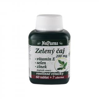 MedPharma Zelený čaj 200 mg + vitamin E, selen, zinek, 67 tablet