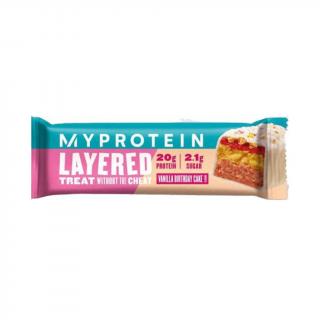 Myprotein 6 Layer Bar - šestivrstvá proteinová tyčinka 60 g Příchuť: Vanilla Birthday Cake