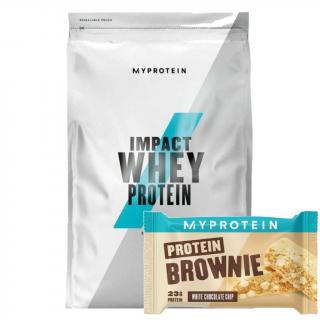 MyProtein Impact Whey Protein 2500 g  + Protein Brownie 75 g Příchuť: Bílá čokoláda
