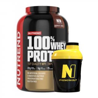 Nutrend 100% Whey Protein NEW 2250 g  + Shaker 300 ml ZDARMA Příchuť: Jahoda