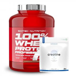 Scitec Nutrition 100% Whey Protein Professional 2350 g  + Creatine Monohydrate 500 g Příchuť: Bílá čokoláda/Jahoda
