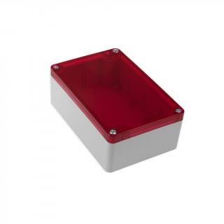 Plastová krabička KM-176IGTrR, šedá, červené víko