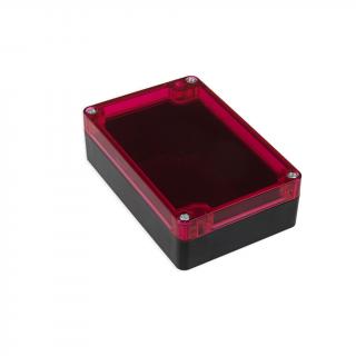 Plastová krabička KM-177BKTrR, černá, červené víko