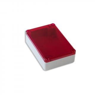 Plastová krabička KM-76GTrR, šedá, červené víko