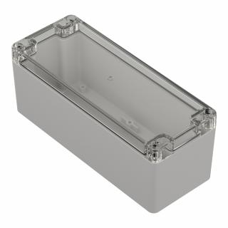 Plastová krabička ZP190.75.75JpH TM , šedá s průhledným víkem