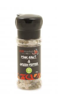 Růžová Sůl Se Zeleným Pepřem V mlýnku (80 G)