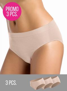 3PACK- Kalhotky klasické bezešvé Slip midi Intimidea Barva: Tělová, Velikost: L/XL