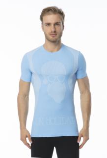 Pánské funkční tričko s krátkým rukávem IRON-IC - Hipster - modrá Barva: Světle modrá, Velikost: LXL