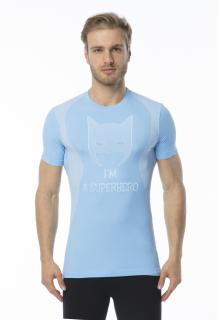 Pánské funkční tričko s krátkým rukávem IRON-IC - Superhero - modrá Barva: Světle modrá, Velikost: L/XL