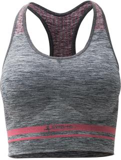 Sportovní podprsenka fitness IRON-IC - střední podpora - šedo-růžová Barva: Šedo-růžová, Velikost: L/XL