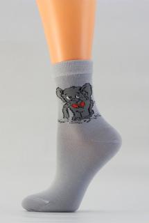 Dětské obrázkové ponožky D016 slon-šedá