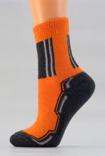 Dětské sportovní ponožky D028 oranžovo - šedá