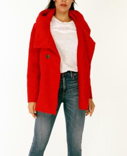 Chana Mod dámský kabát buklé 331106-6 červená (XL)