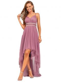 Ever Pretty dámské plesové šaty s vysokým a nízkým tylem EP00212 - světle vínová 2XL